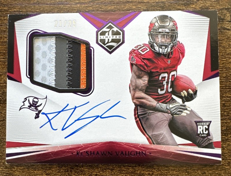 2020 Limited Amethyst Spotlight KeShawn Vaughn Auto 4 Color Patch RPA RC /25 SSP