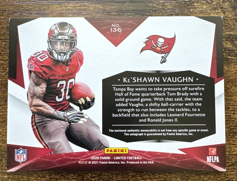 2020 Limited Amethyst Spotlight KeShawn Vaughn Auto 4 Color Patch RPA RC /25 SSP view 2