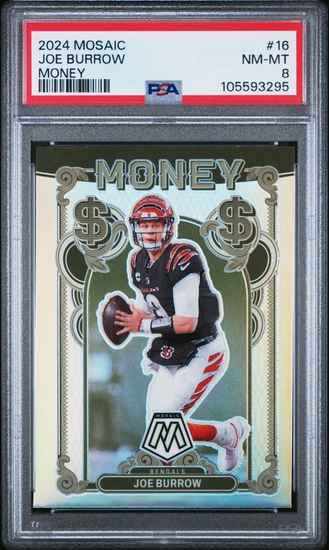 Panini 2024 Mosaic Joe Burrow Money Prizm #16 PSA 8 Bengals NFL Football