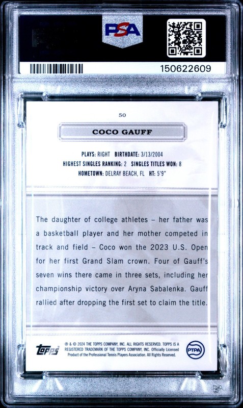 COCO GAUFF 2024 TOPPS ROYALTY TENNIS SILVER SP 49/99 PSA 9 MINT view 2