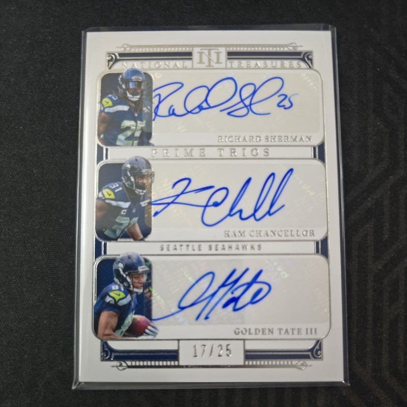 2025 Panini National Treasures- Prime Trio Autos Sherman, Chancellor, Tate /25