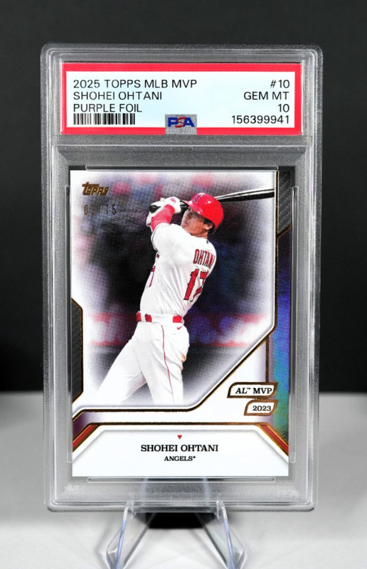 2025 Topps MVP Collection - Shohei Ohtani #10 Purple Foil 3/75 PSA 10
