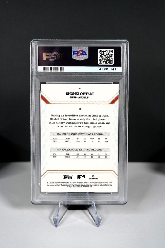 2025 Topps MVP Collection - Shohei Ohtani #10 Purple Foil 3/75 PSA 10 view 2