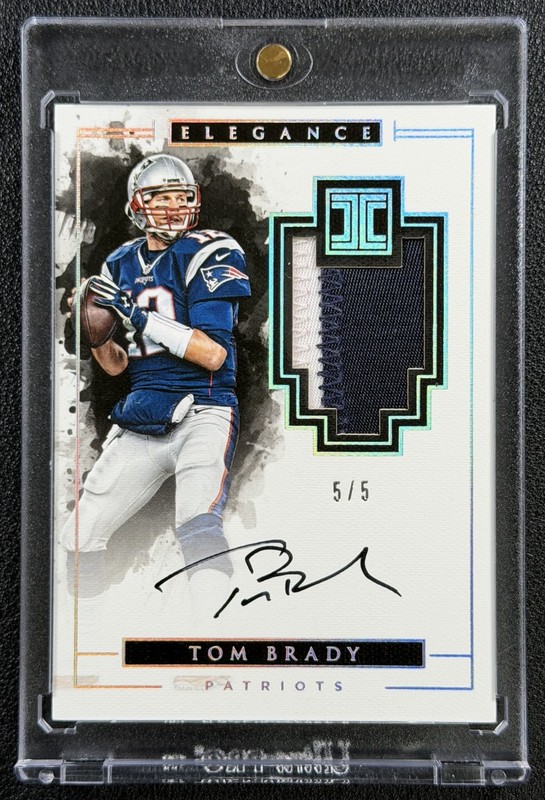 TOM BRADY 2016 PANINI IMPECCABLE #44 ELEGANCE GAME USED PATCH AUTO 5/5 PATRIOTS