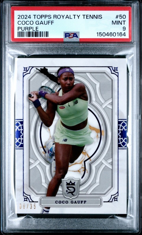 COCO GAUFF 2024 TOPPS ROYALTY TENNIS PURPLE SP 6/35 PSA 9 MINT