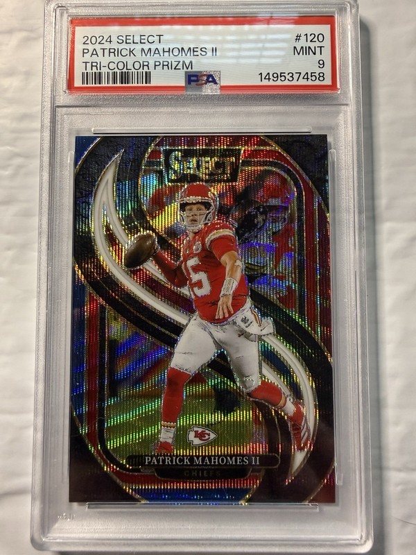 2024 Panini Select - Premier Level Patrick Mahomes II #120 Tri-Color Prizm PSA 9