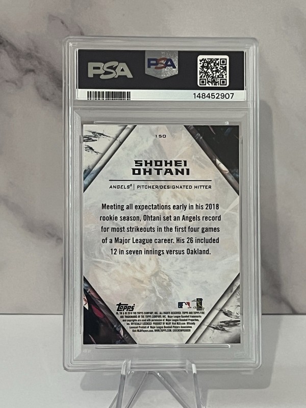 2018 Topps Fire - Shohei Ohtani #150 (RC) PSA 9 view 2