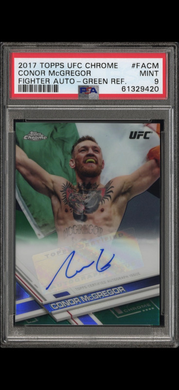 Conor Mcgregor 2017 Chrome Green Refractor Auto 16/30 PSA 9