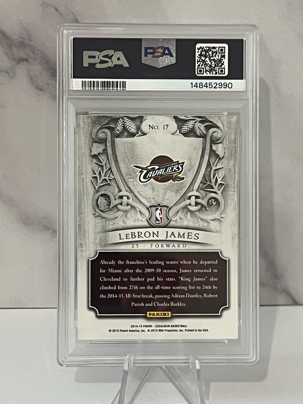 2014-15 Panini Excalibur - Nobility LeBron James #17 PSA 10 💎 view 2
