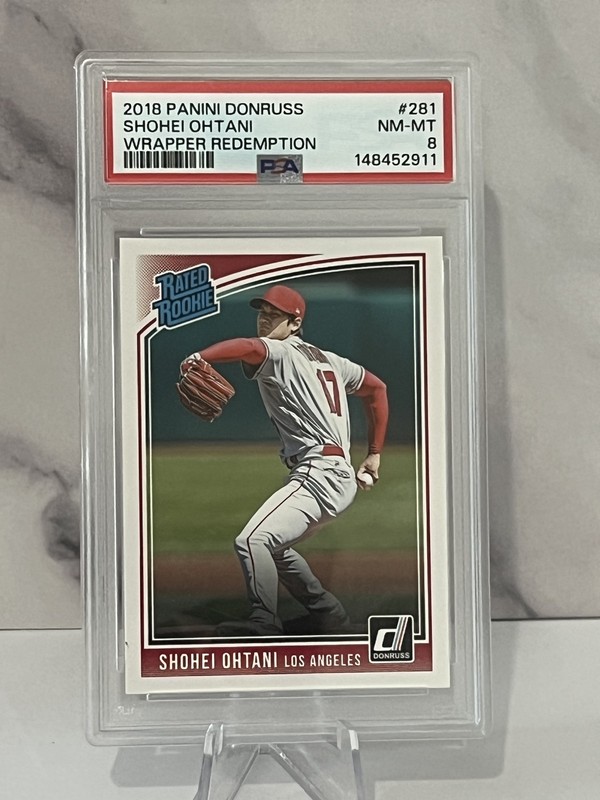 2018 Panini Donruss - Wrapper Redemption Rated Rookie Shohei Ohtani #281 PSA 8