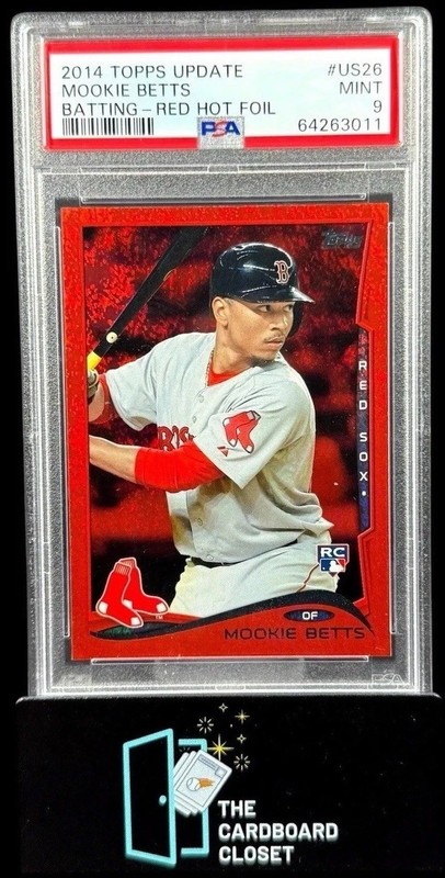 Mookie Betts 2014 Topps Update Batting Red Hot Foil RC PSA 9 Red Sox Rookie