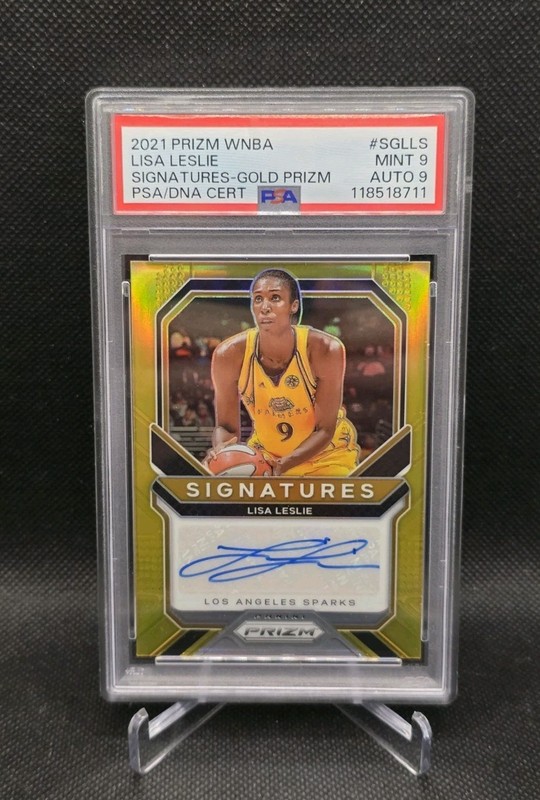 2021 Panini Prizm WNBA Lisa Leslie Gold Prizm Auto /10 PSA 9 MINT AUTO 9