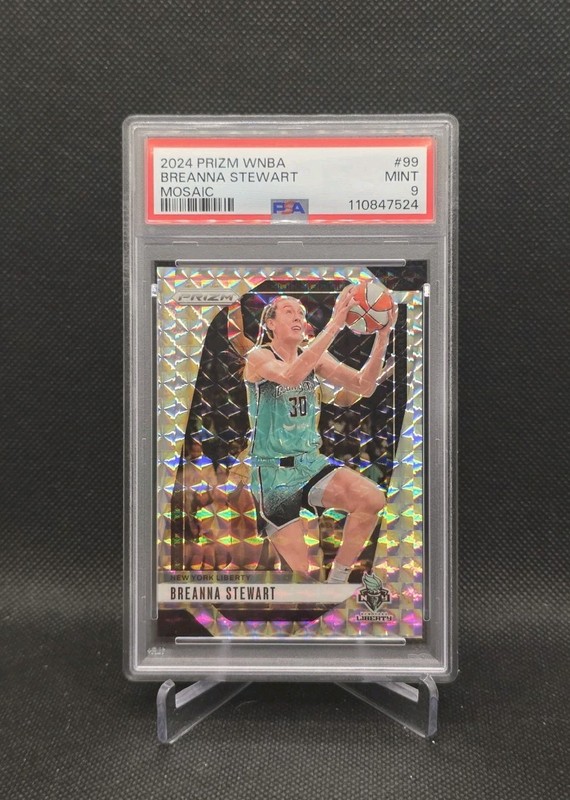 2024 Panini Prizm WNBA #99 Breanna Stewart Mosaic Prizm /3 Liberty PSA 9