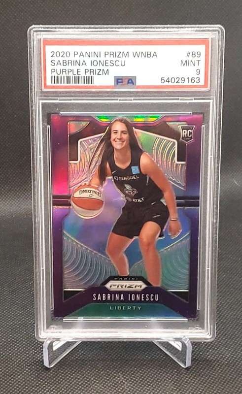 2020 Panini Prizm WNBA #89 Sabrina Ionescu RC Purple Prizm 059/125 PSA 9 MINT 