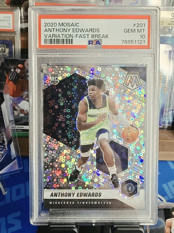 2020-21 Panini Mosaic - Rookie Variation Anthony Edwards Fast Break (RC) PSA10
