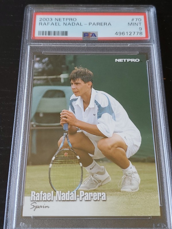 2003 Netpro Glossy Rafael Nadal Parera Rookie #70 PSA 9 Mint Tennis HOF GOAT view 2