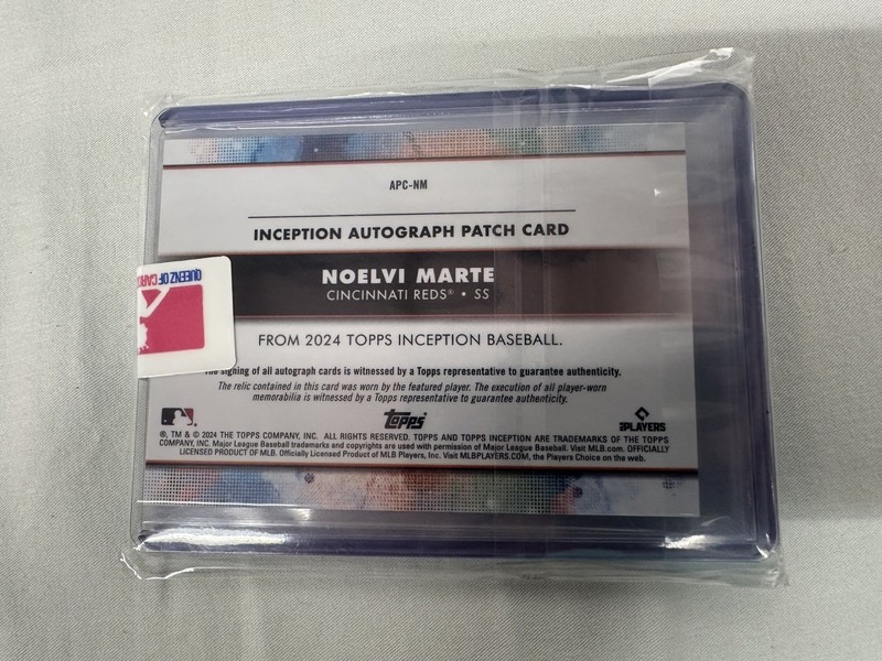 2024 Topps Inception Noelvi Marte Patch Auto Orange /10 APC-NM view 2