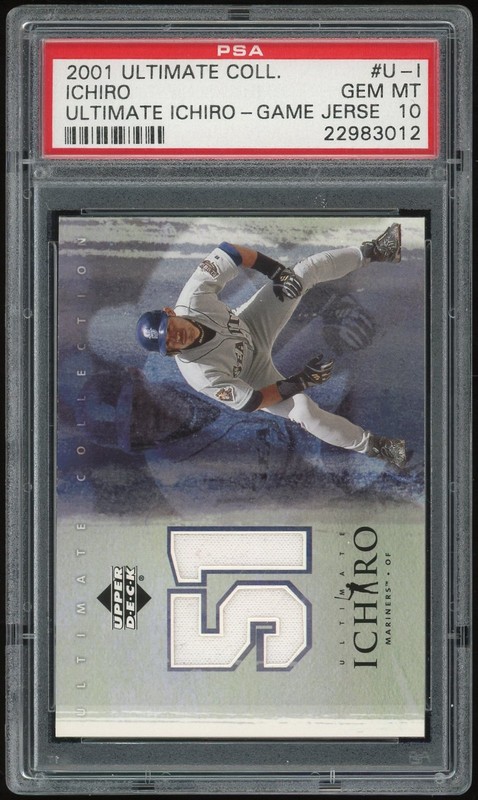 2001 Ultimate Coll Ichiro #U-I Ichiro Ultimate Ichiro-Game Jsy. PSA 10
