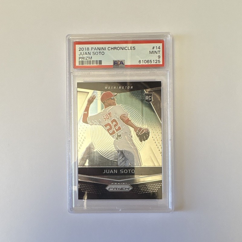 Panini 2018 Chronicles Prizm Juan Soto RC #14 PSA 9 MLB Washington Nationals view 1