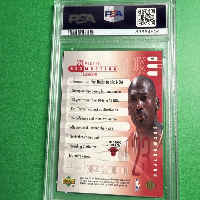 2000 SPx MASTERS M1 MICHAEL JORDAN PSA 8 view 2