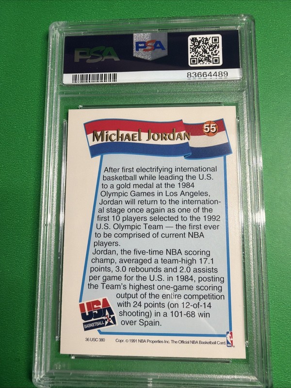 1991 HOOPS McDONALD'S 55 MICHAEL JORDAN PSA 9 Mint view 2