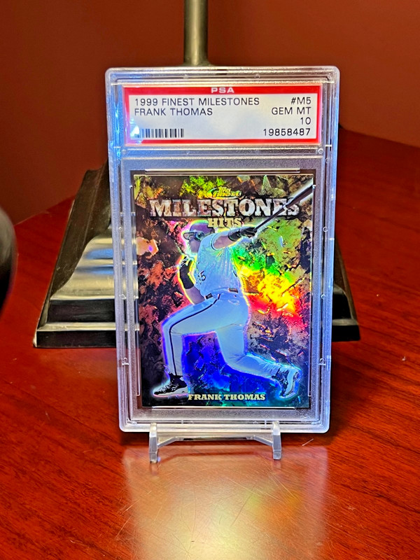 1999  "TOPPS MILESTONES"  REFRACTOR   FRANK THOMAS  "PSA-10 GEM MINT"  138/3000 view 2