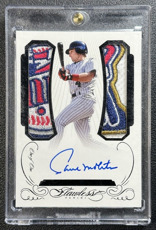 1/1 PAUL MOLITOR 2016 PANINI FLAWLESS GREATS DUAL GU LOGO PATCH AUTO BLACK 1/1