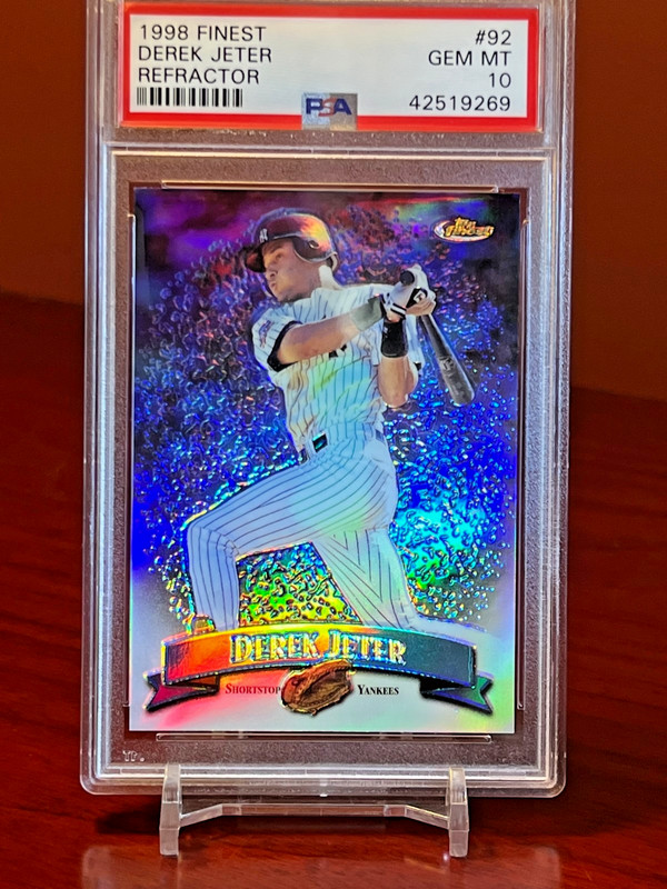1998  DEREK JETER  TOPPS FINEST REFRACTOR   #92  PSA-10 GEM MINT!