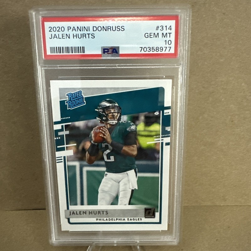 2020 Panini Donruss Jalen Hurts Rated Rookie - PSA 10 - Eagles