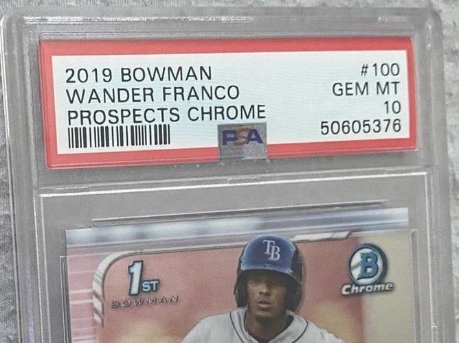 WANDER FRANCO BCP-100 1ST 2019 BOWMAN PROSPECTS CHROME PSA 10 GEM MINT ROOKIE RC view 2