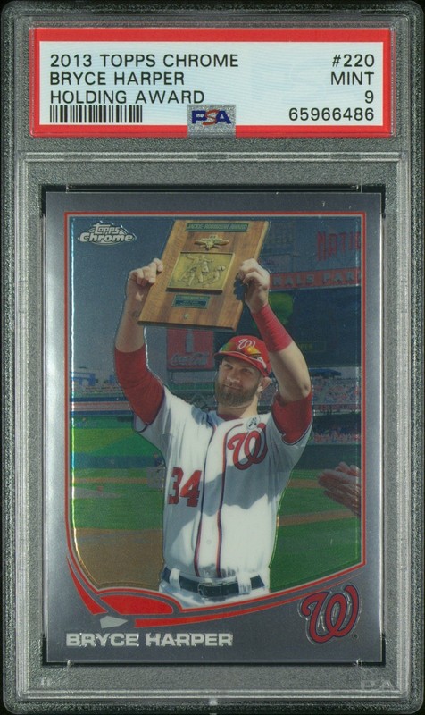 2013 Topps Chrome Bryce Harper #220 Holding Award Variation SSP PSA 9 MINT