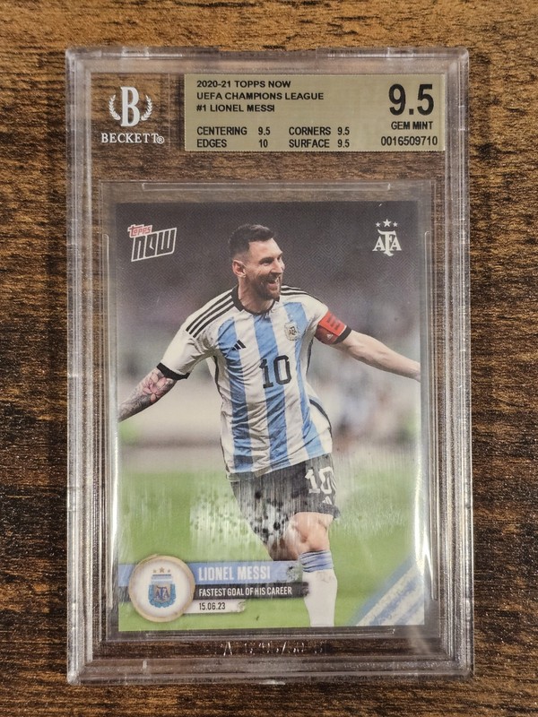 2023 Topps Now Lionel Messi #1 UEFA CL BGS 9.5
