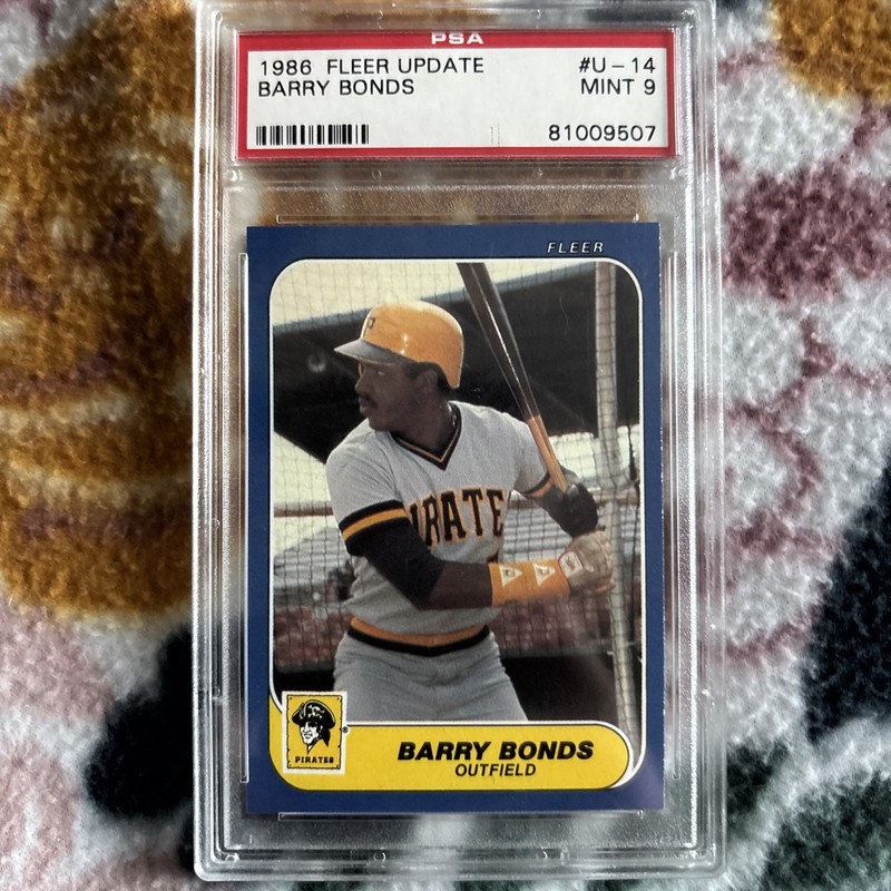 1986 Fleer Update Barry Bonds Rookie RC #U-14 PSA 9 Mint 