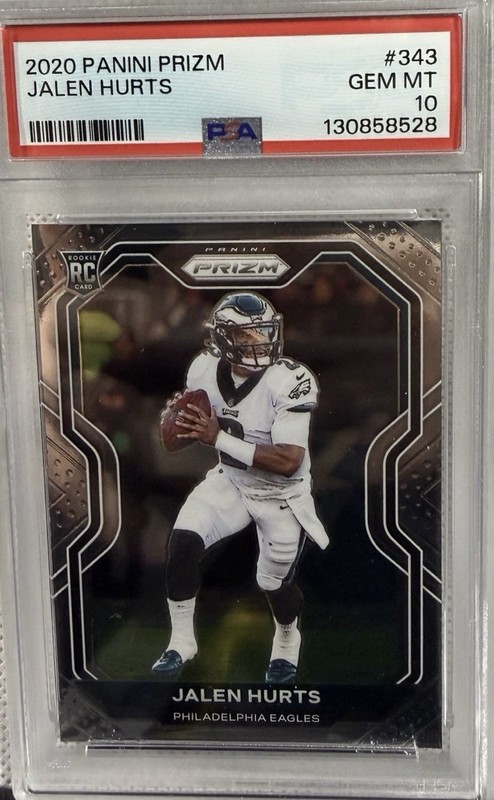 2020 Panini Prizm Football Jalen Hurts Rookie #343 PSA 10 Philadelphia Eagles