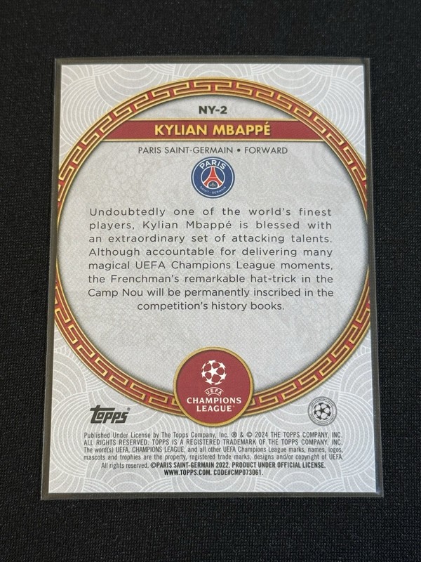 Kylian Mbappe Paris-Saint Germain 2023-24 Topps Jade ED Chinese New Year NY-2 view 2
