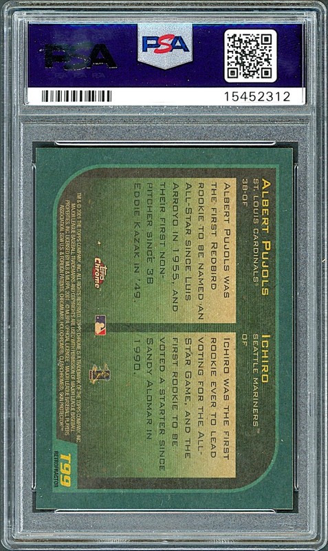 2001 Topps Chrome Traded ICHIRO Albert PUJOLS RC #T99 Retrofractor PSA 10 Pop 6 view 2