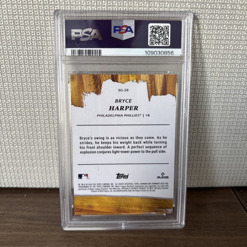 2024 Bowman’s Best Bryce Harper Strokes Of Gold #SG20 PSA 10 view 2