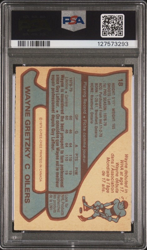 1979 O-Pee-Chee Wayne Gretzky Rookie PSA 4 Oilers view 2