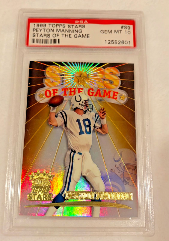 Peyton Manning Gold SP /1999 - 1999 Topps Stars of the Game #S9 - PSA 10 (POP 9)