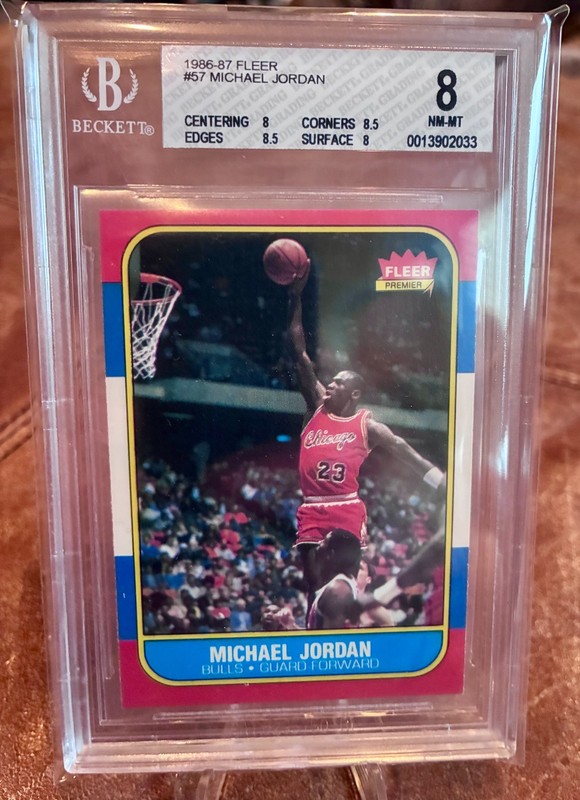 1986-87 Fleer #57 Michael Jordan RC Rookie Chicago Bulls NM-MT BGS 8 GREAT SUBS!