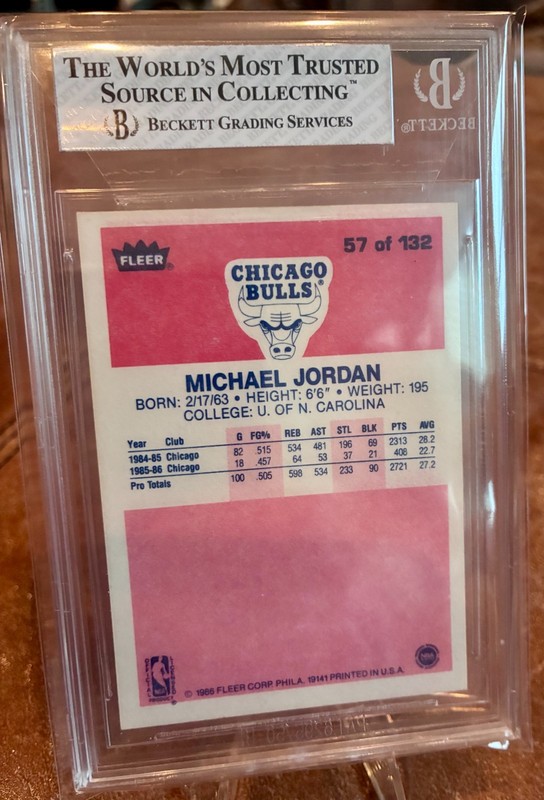 1986-87 Fleer #57 Michael Jordan RC Rookie Chicago Bulls NM-MT BGS 8 GREAT SUBS! view 2
