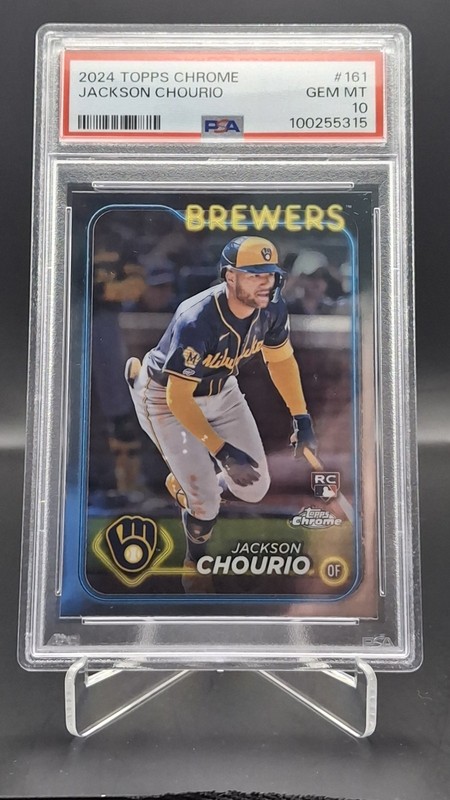 2024 Topps Chrome Jackson Chourio RC PSA 10 view 1