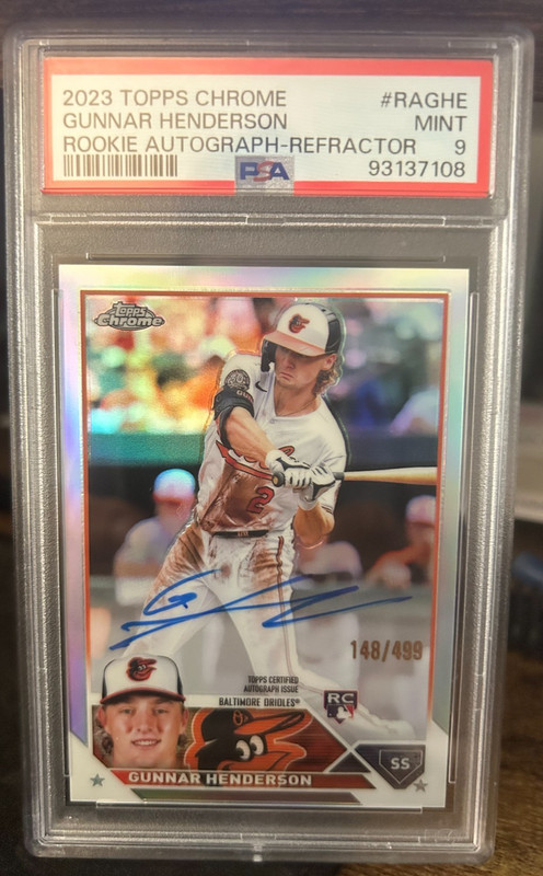 2023 Topps Chrome Gunnar Henderson Refractor Auto PSA 9 (RC)