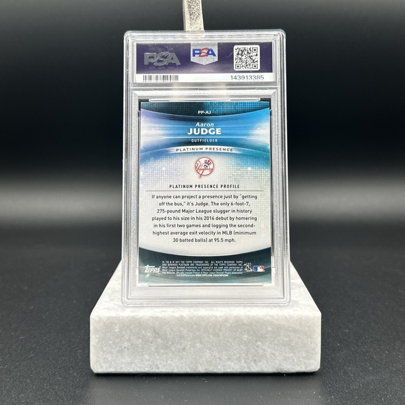AARON JUDGE 2017 BOWMAN PLATINUM PLATINUM PRESENCE ROOKIE RC PSA 10 Yankees MLB view 2