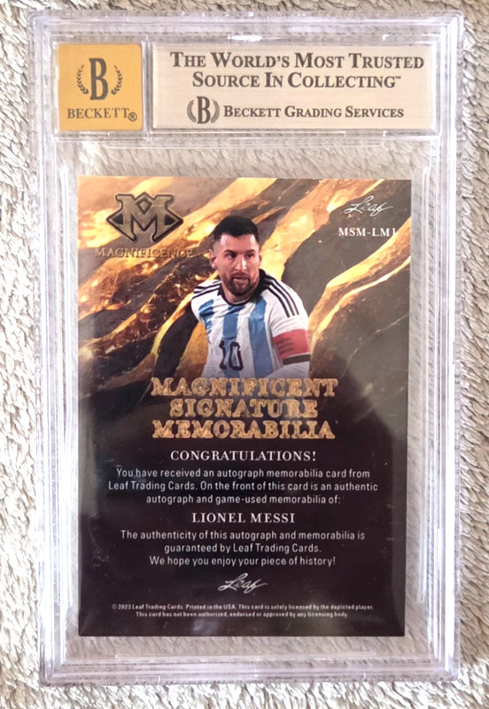 2023 Lionel Messi Leaf Auto/Logo Patch BGS-8/10 Auto "only 2 exist in the world! view 2