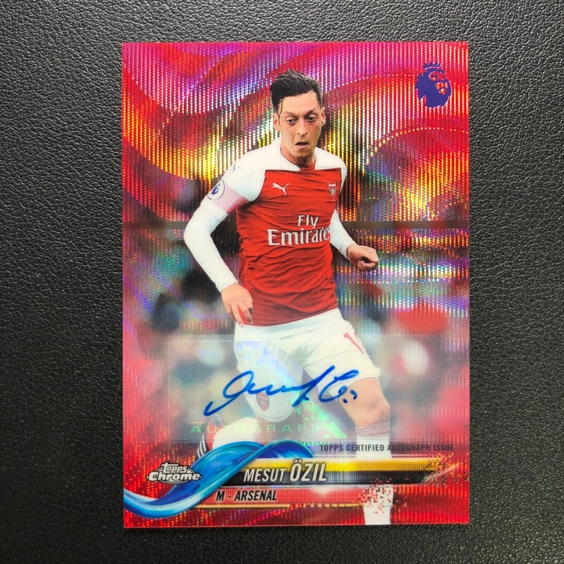2018-19 Topps Chrome Premier League Auto Mesut Ozil Red Wave 1/5 ≈1/1 Arsenal