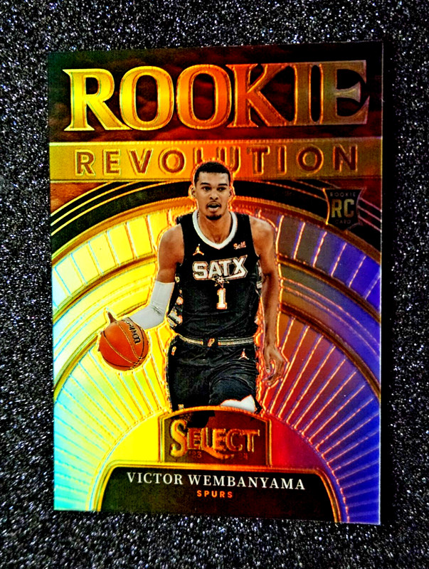 VICTOR WEMBANYAMA 2023-24 Panini Select Revolution Silver Prizm Holo Rookie RC 9 view 2