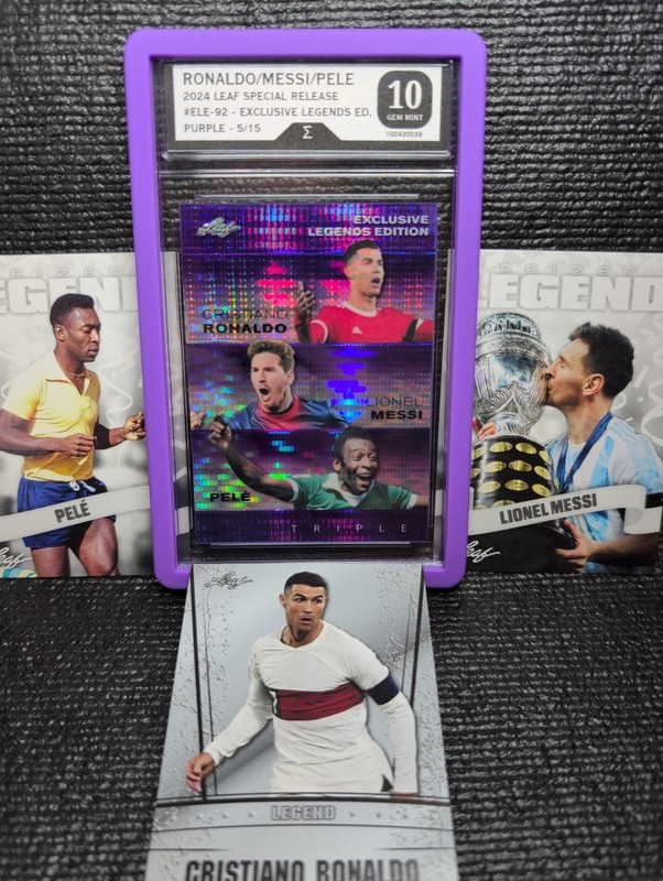 2024 LEAF METAL - RONALDO / MESSI / PELE # /15, GEM MINT 10, WORLD CUP!