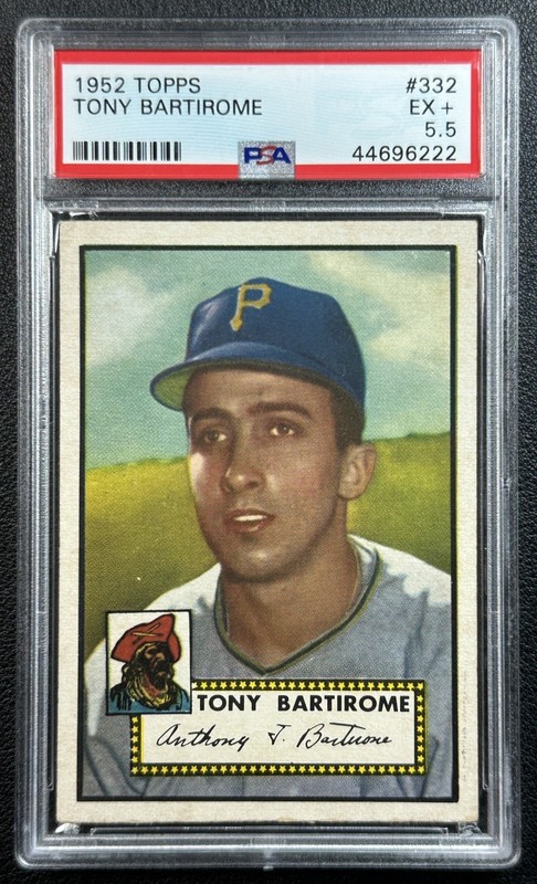 TONY BARTIROME PSA 5.5 1952 TOPPS #332 HIGH NUMBER SP ROOKIE RC CENTERED