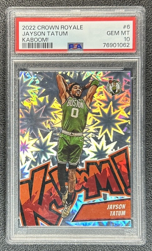 JAYSON TATUM PSA 10 2022 PANINI CROWN ROYALE #6 VERTICAL KABOOM! SSP CELTICS